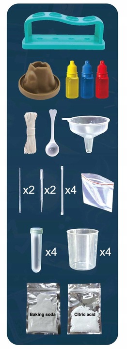 Zestaw Edukacyjny 14 Eksperymentów Mały Chemik Wulkan Nauka Zabawa Wybuch