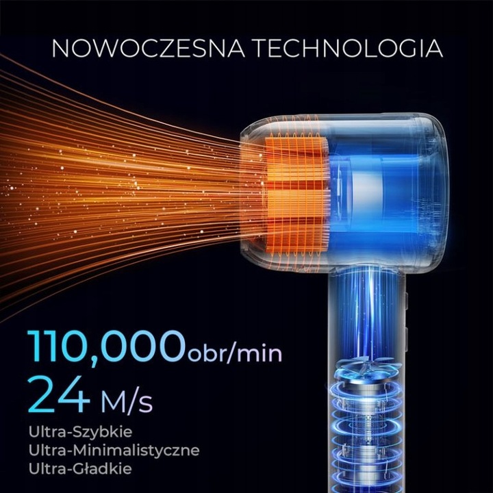 Inteligentna suszarka do włosów Air Essence MistralBlow iQ Ionic Gold&Grey