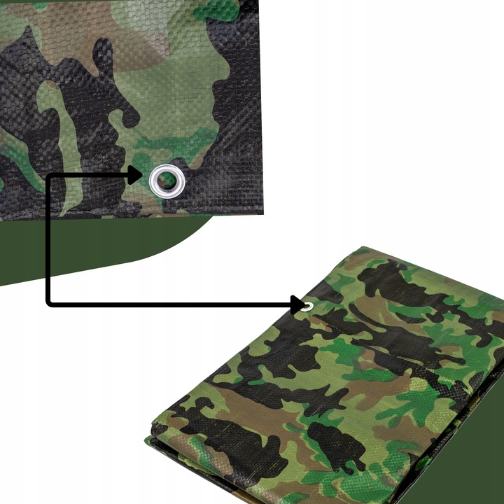 PLANDEKA MORO 3X4m WZMACNIANA KAMUFLAŻOWA TARP PŁACHTA MASKUJĄCA