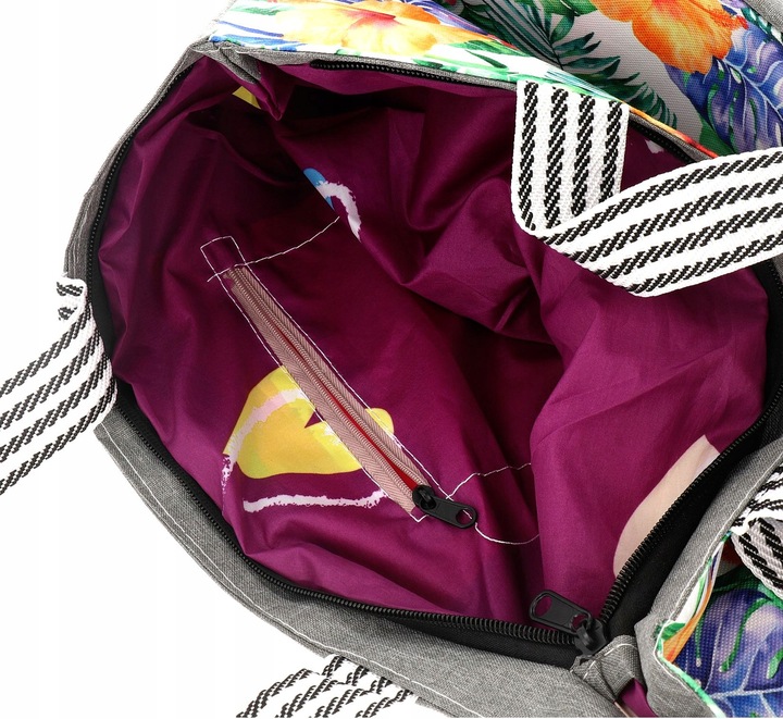 V2 TORBA PLAŻOWA SUMMER VIBES ZAPINANA SHOPPER TOREBKA NA PLAŻĘ PIKNIK MIX