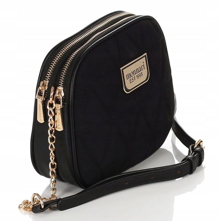 MONNARI Efektowna torebka listonoszka na pasku z łańcuszkiem Zamsz