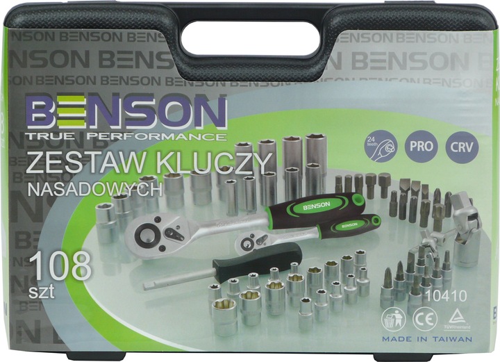 ZESTAW KLUCZY KLUCZE NASADOWE TORX BENSON 108 EL.