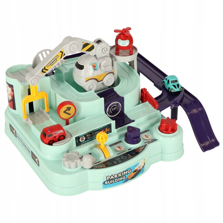 MEGA INTERAKTYWNY TOR PRZESZKÓD WYŚCIGOWY 2 GRACZY POJAZDY + HELIKOPTERY