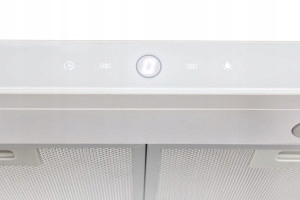 Okap kuchenny biały 50 podszafkowy wolnostojący oświetlenie led