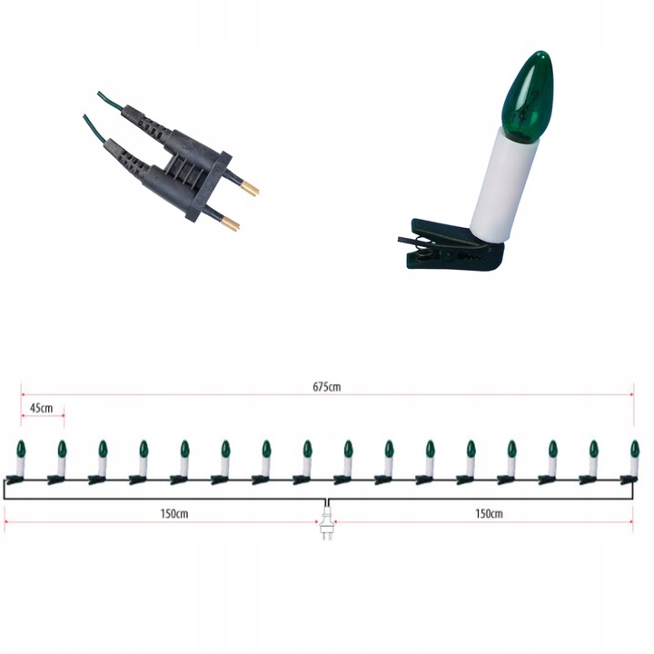 Lampki choinkowe tradycyjne Światełka na choinkę Retro PRL Żabki Świeczki 5