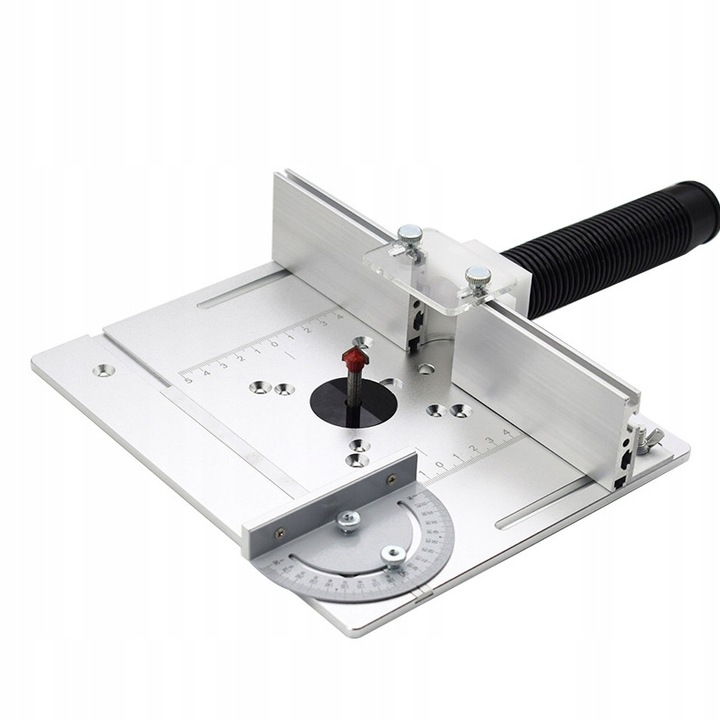 ALUMINIOWA PŁYTA DO STOŁU FREZARKI Z PROWADNICĄ UKOŚNĄ I PŁOTEM PRZESUWANYM