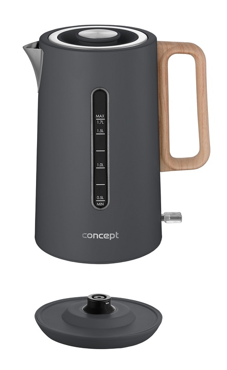 Czajnik elektryczny Concept RK3370 2200 W 1,7 l srebrny/szary