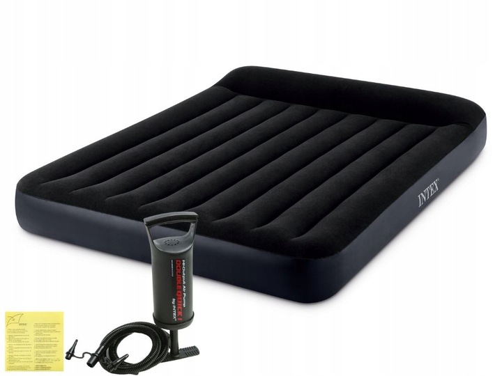 Materac Dmuchany Dwuosobowy Welurowy Łóżko Intex 64143 z Pompką MODEL 2024
