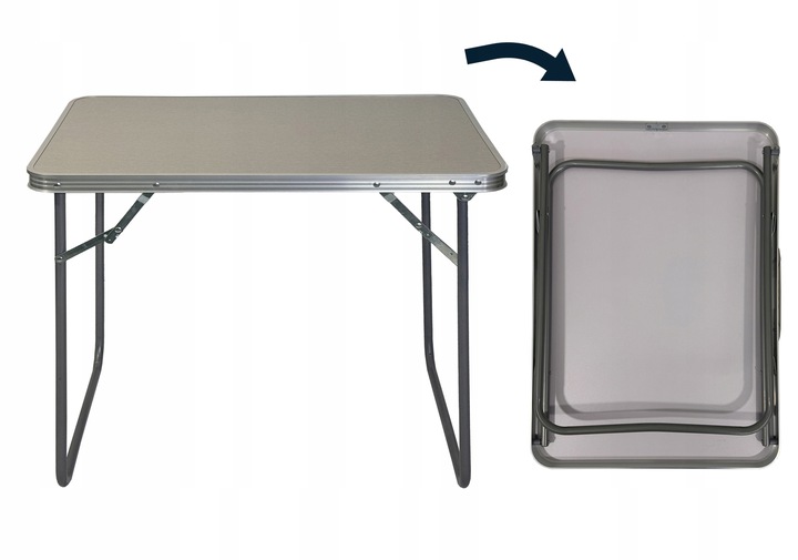 STÓŁ KEMPINGOWY SKŁADANY TURYSTYCZNY ALUMINIOWY STOLIK SC1000 SZARY
