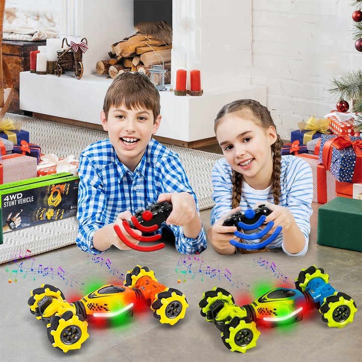 RC SAMOCHÓD KASKADERSKI ZE STEROWANIEM RĘCZNYM 2,4 GHZ OBRÓT O 360° + 2 AKU