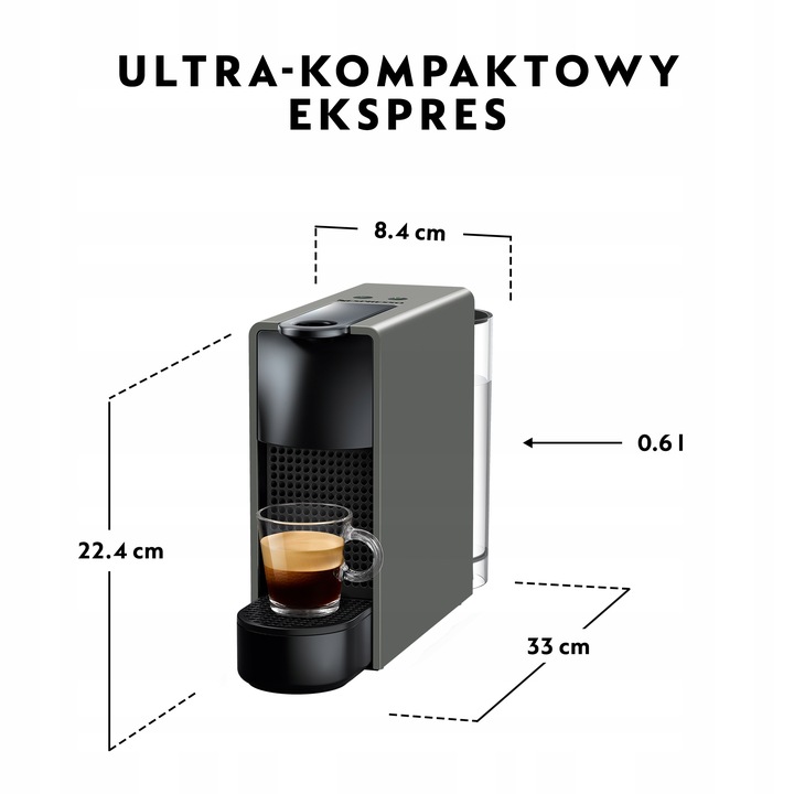 Ekspres Krups NESPRESSO XN110B10 ESSENZA MINI szary