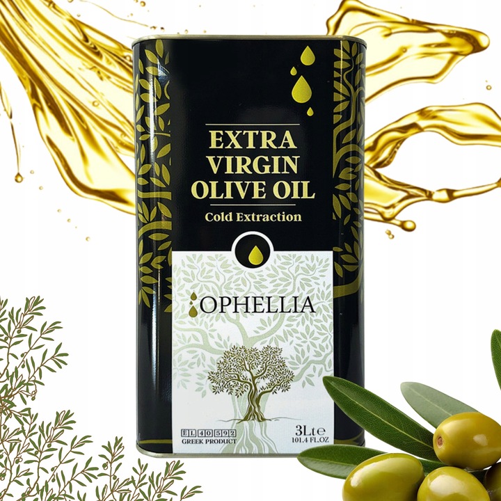 Oliwa z Oliwek Extra Virgin 3L Grecka Ophellia Premium Ekstrakcja na Zimno