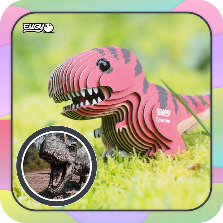 Dinozaur Tyranozaur Eugy. Eko Układanka Puzzle 3D.