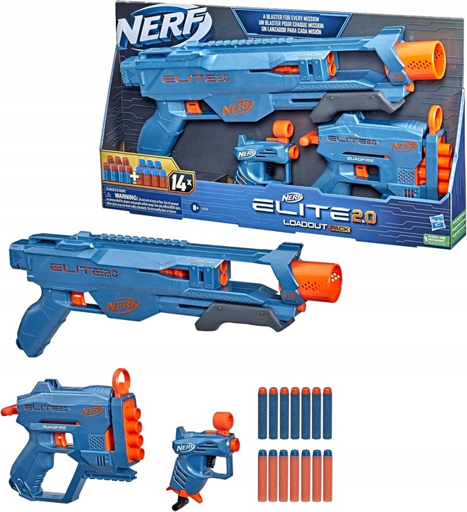 ZESTAW NERF ELITE 2.0 3 WYRZUTNIE PISTOLET KARABIN SHOTGUN I STRZAŁKI