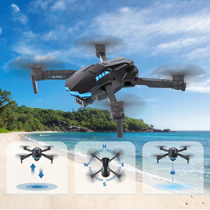 DRON Z KAMERĄ ZDALNIE STEROWANY QUADCOPTER RC DRONE DLA POCZĄTKUJĄCYCH