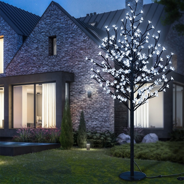 Drzewko LED 220 Dekoracja Świąteczna Pilot 220cm zimny biały