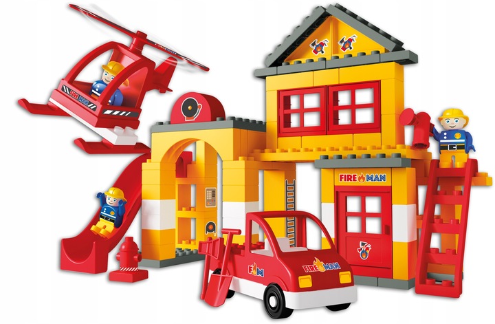 KLOCKI DLA DZIECI UNICO STRAŻ POŻARNA KONSTRUKCYJNE 96 ELEMENTÓW