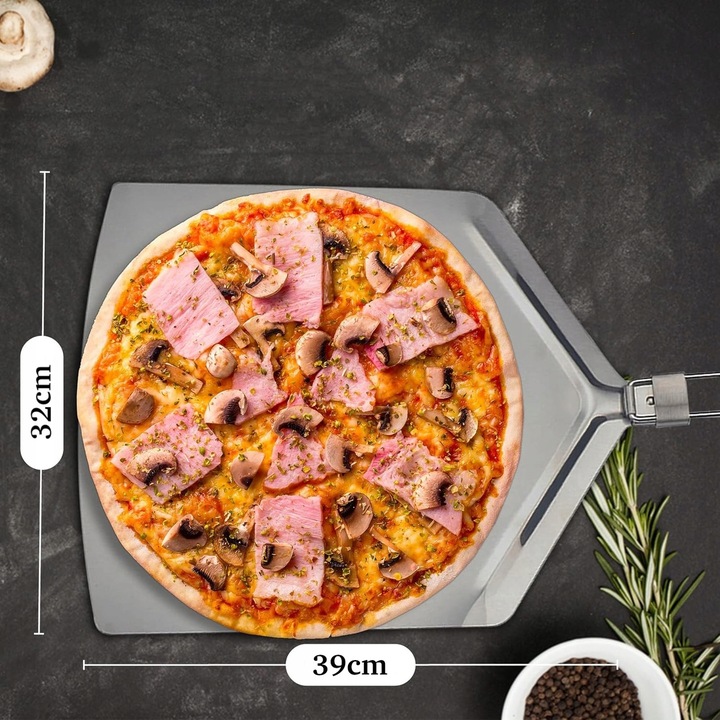 ŁOPATA DO PIZZY SKŁADANA SZUFLA TACA STAL NIERDZEWNA INOX PROFESJONALNA XXL
