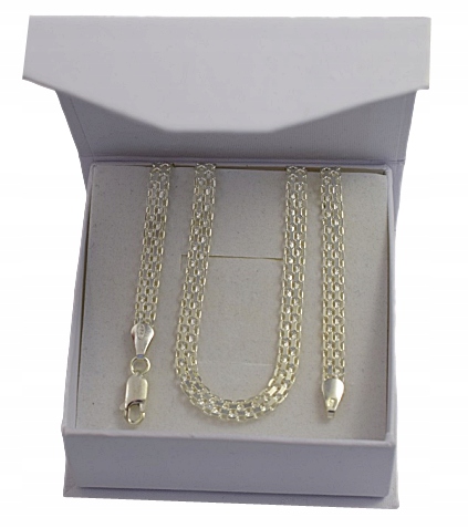 Naszyjnik Srebrny Bismark Diamentowany 4,60 mm pr 925 Grawer Gratis