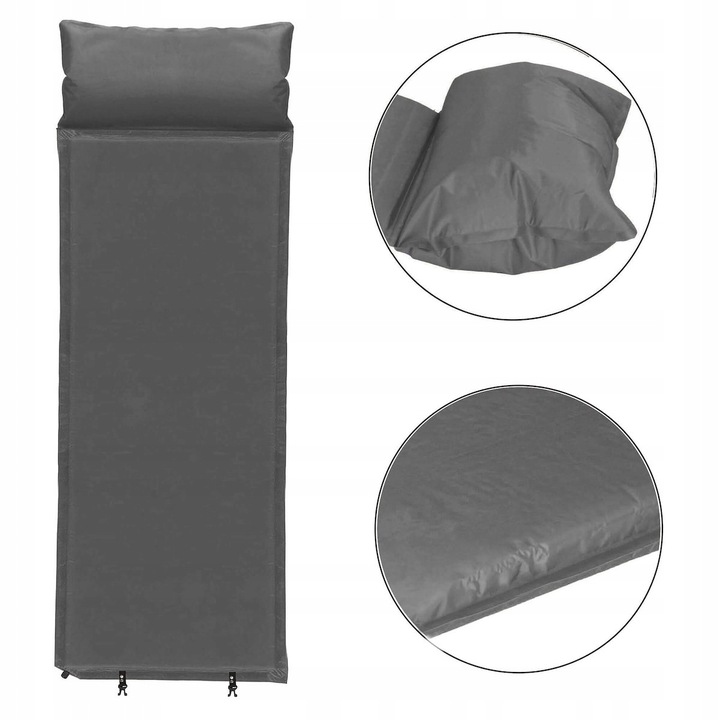 MATA SAMOPOMPUJĄCA KARIMATA TURYSTYCZNA Z PODUSZKĄ 186 cm DMUCHANA GRUBA