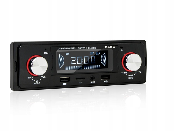 RADIO SAMOCHODOWE 1-DIN BLUETOOTH USB SD AUX RDS MP3 PILOT BATERIA ZESTAW