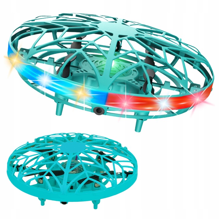LATAJĄCY mini DRON UFO Dysk Kula Sterowany Ręką Dłonią ŚWIECĄCY LED IR