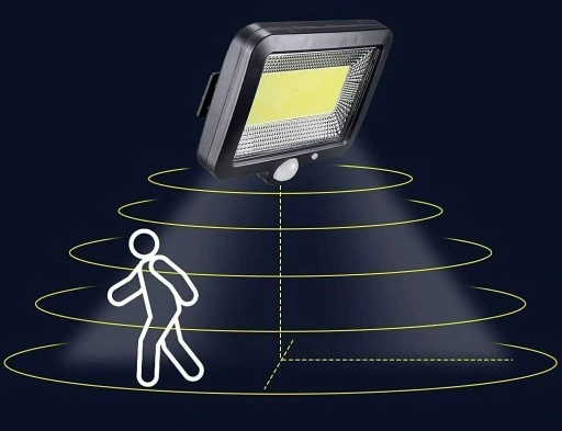 LAMPA SOLARNA COB 100 LED PANEL SOLARNY CZUJNIK RUCHU ZMIERZCHU PILOT