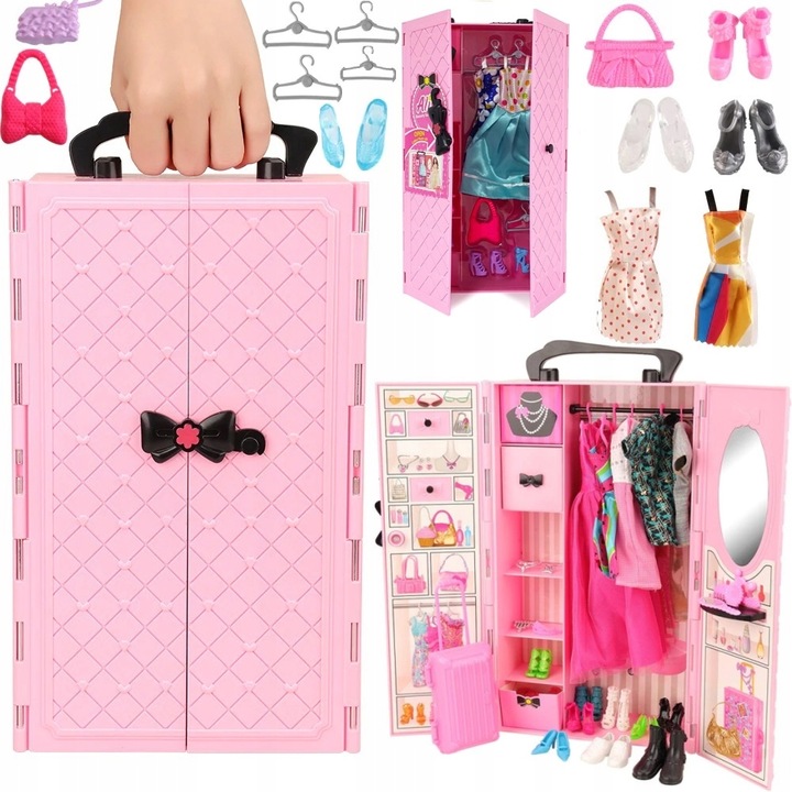 Szafa dla Lalek Garderoba dla Lalek Domek dla Lalek Akcesoria Lalka +GRATIS