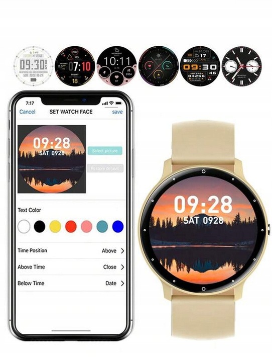 Zegarek SMARTWATCH Rubicon 230 mAh ODBIERANIE POŁĄCZEŃ 360x360 MENU PL 1.39