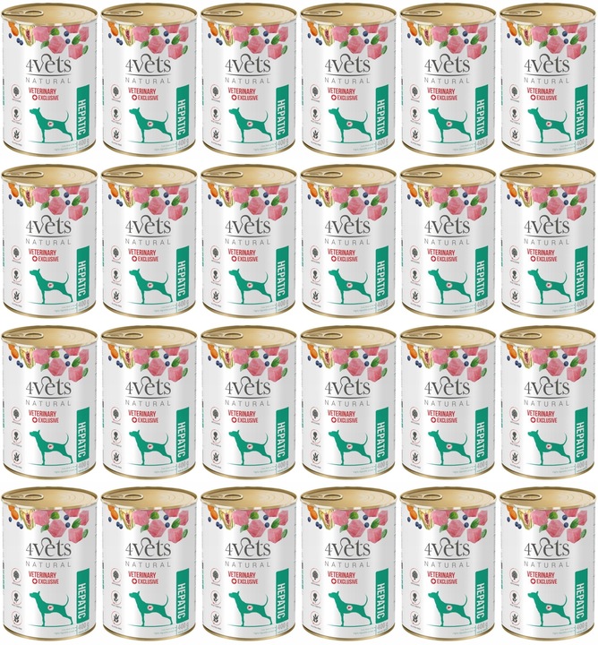 4Vets Natural Dog Hepatic 24 puszki 400 g