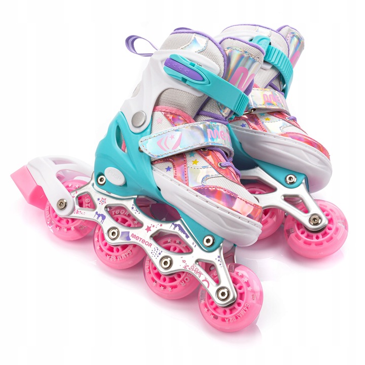 ROLKI REGULOWANE METEOR DLA DZIECI LUNAR S 30-33 kółka LED but półmiękki