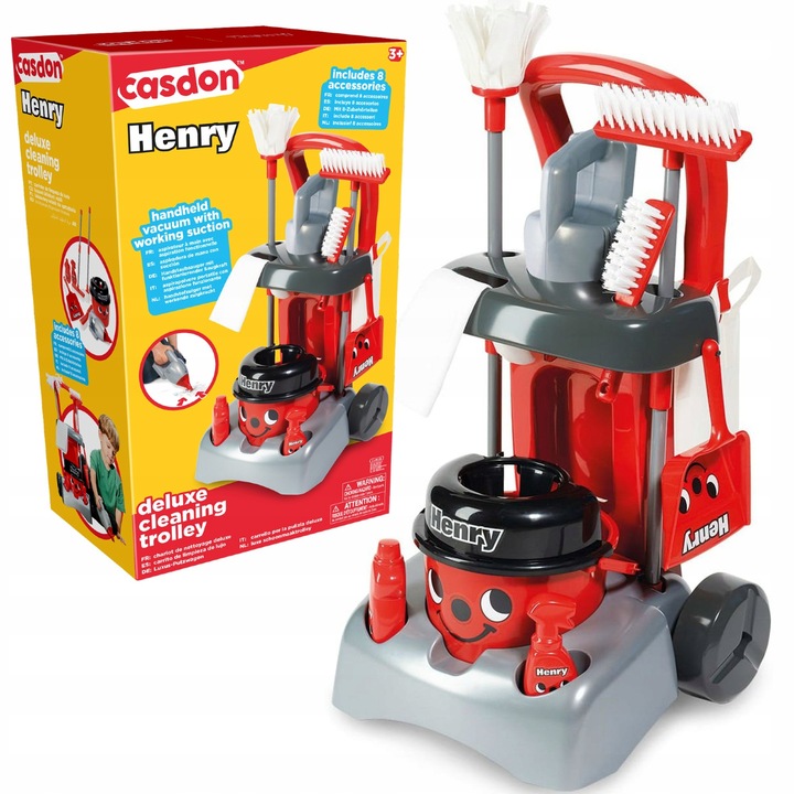 WÓZEK DO SPRZĄTANIA DUŻY ZESTAW ODKURZACZ HENRY MOP WIADRO CASDON 52 CM