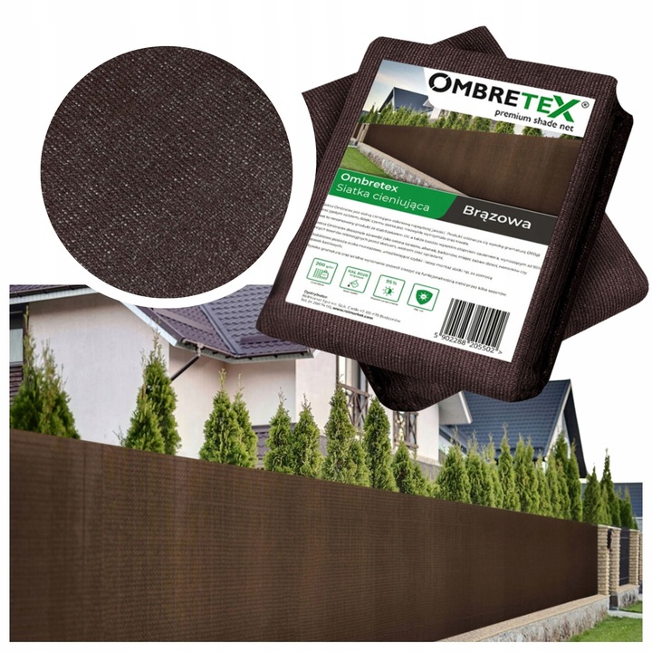 Siatka Maskująca 1,5x30m 95% 200g Mata Osłonowa Na Ogrodzenie Płot Brązowa