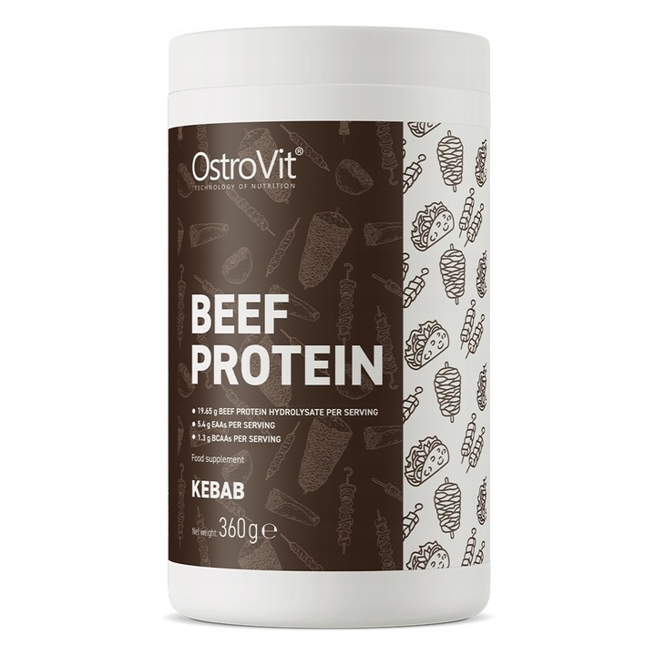 MASA HYDROLIZAT BIAŁKO WOŁOWE BCAA EAA OSTROVIT BEFFF PROTEIN KEBEB 360 G