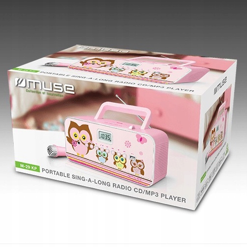 RADIOODTWARZACZ Z MIKROFONEM DLA DZIECI DZIEWCZYNKI CD USB MUSE M-29 KP