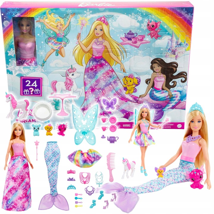 Mattel Barbie Dreamtopia KALENDARZ ADWENTOWY Lalka Kraina Fantazji HCM66