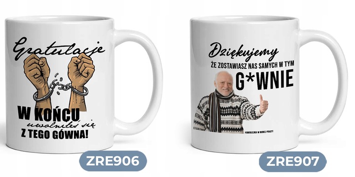 KUBEK ŚMIESZNY PREZENT NA POŻEGNANIE DLA KOLEGI Z PRACY BIURO KORPO WZORY