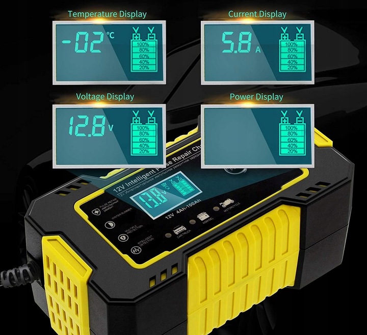 Prostownik samochodowy do akumulatorów 12V 6A FUNKCJA NAPRAWY