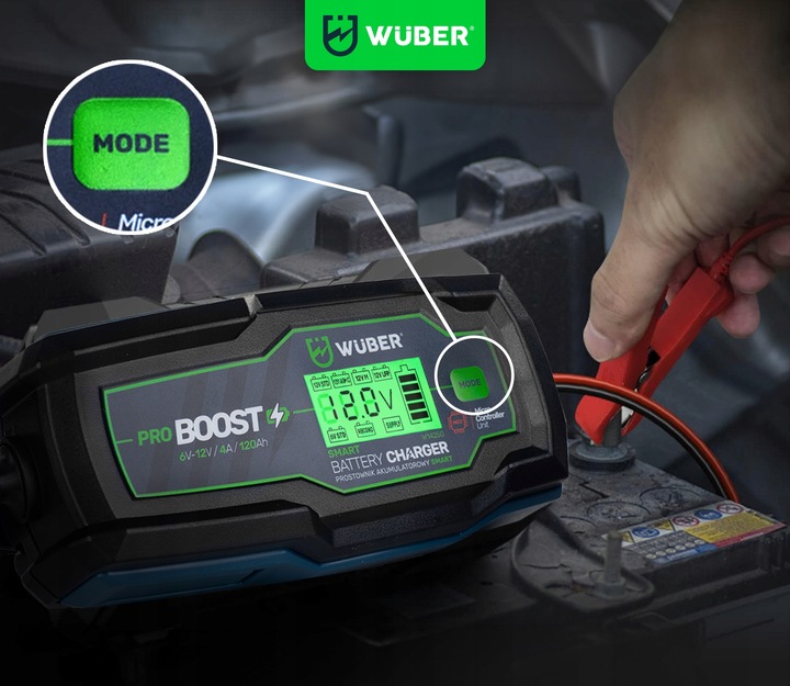 ŁADOWARKA PROSTOWNIK AKUMULATORA MIKROPROCESOROWY 6/12V 1.2-120Ah AGM ŻEL