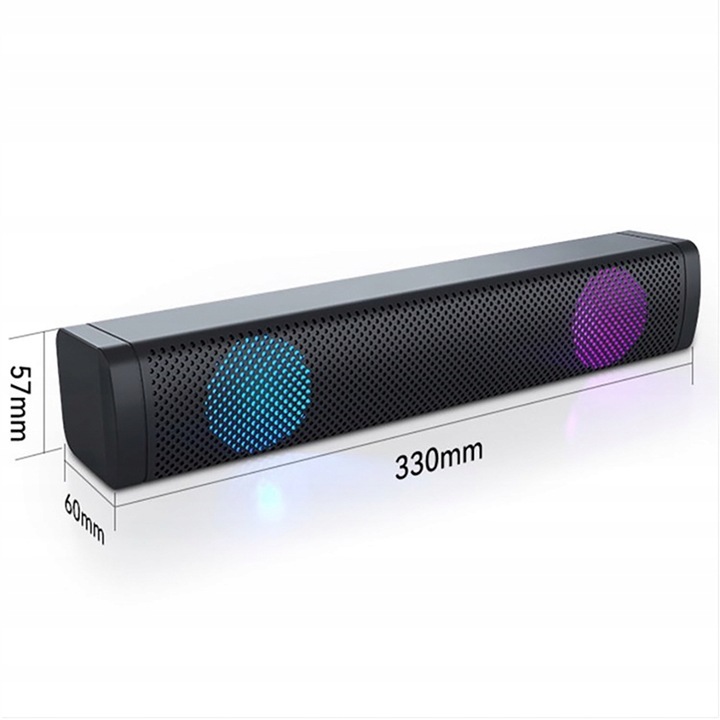 GŁOŚNIK SOUNDBAR KOMPUTEROWY LAPTOP PC LED RGB S10