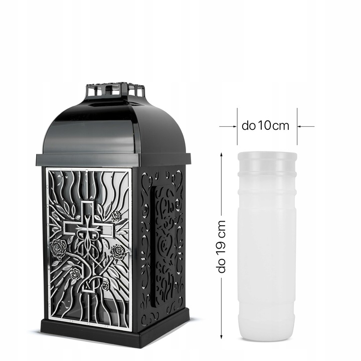 Znicz Artystyczny Serce 31 cm Srebrny Ekskluzywna Kapliczka Fermo Mały