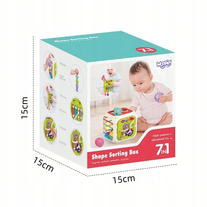 SENSORYCZNA EDUKACYJNA KOSTKA AKTYWNOŚCI DLA NIEMOWLĄT WOOPIE BABY
