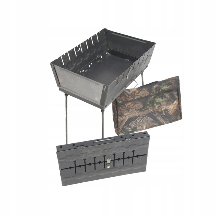 MANGAL 2MM NA 8 SZASZLYKÓW GRILL WEGLOWY GRILL SKLADANY MANGAL + POKROWIEC