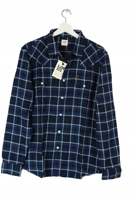 LEE 101 WESTERNER KOSZULA KRATA NAVY _ M