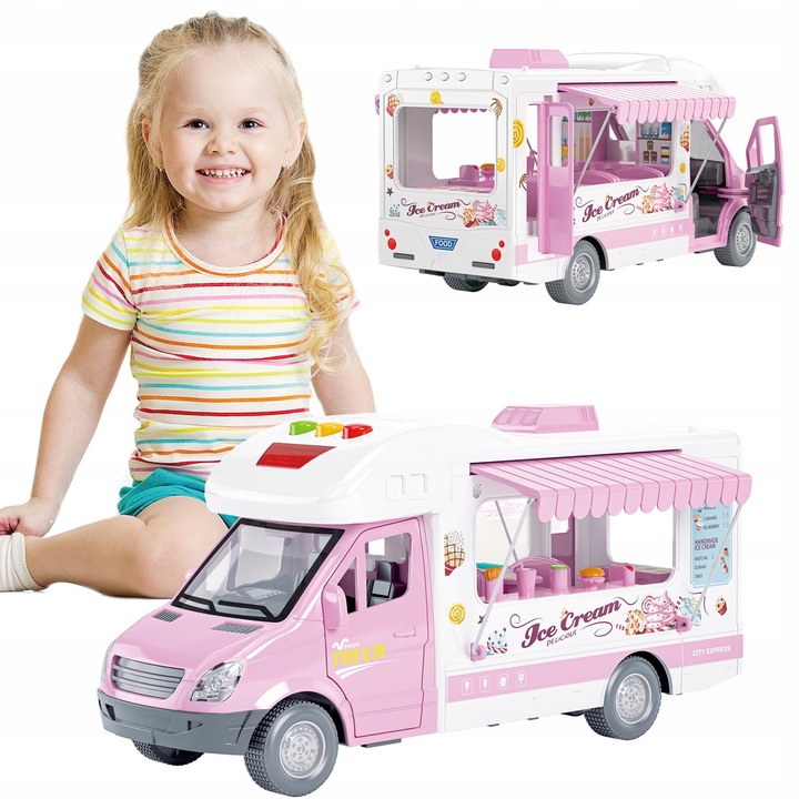 KAMPER DOMEK dla Lalek Lodziarnia ŚWIATŁO DŹWIĘK MARKIZA AKCESORIA MATADI