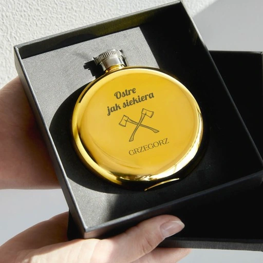 Personalizowana piersiówka okrągła 200ml GRAWER z dedykacją na PREZENT