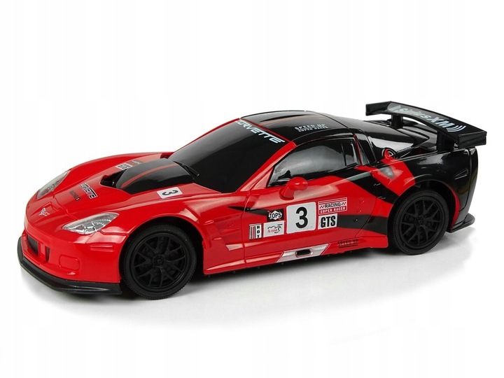 AUTO SPORTOWE R/C STEROWANE PILOTEM 2.4 GHz 1:24 CORVETTE C6.R CZERWONE
