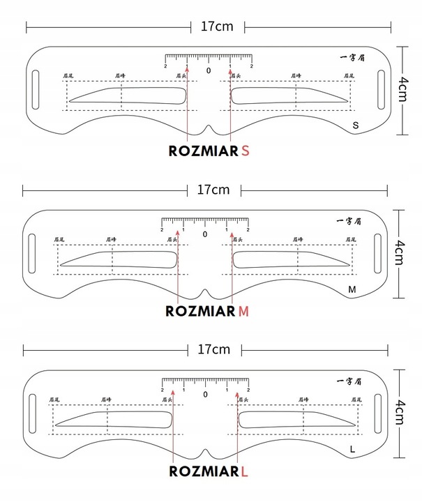 Szablony do stylizacji brwi linijka symetryczna U