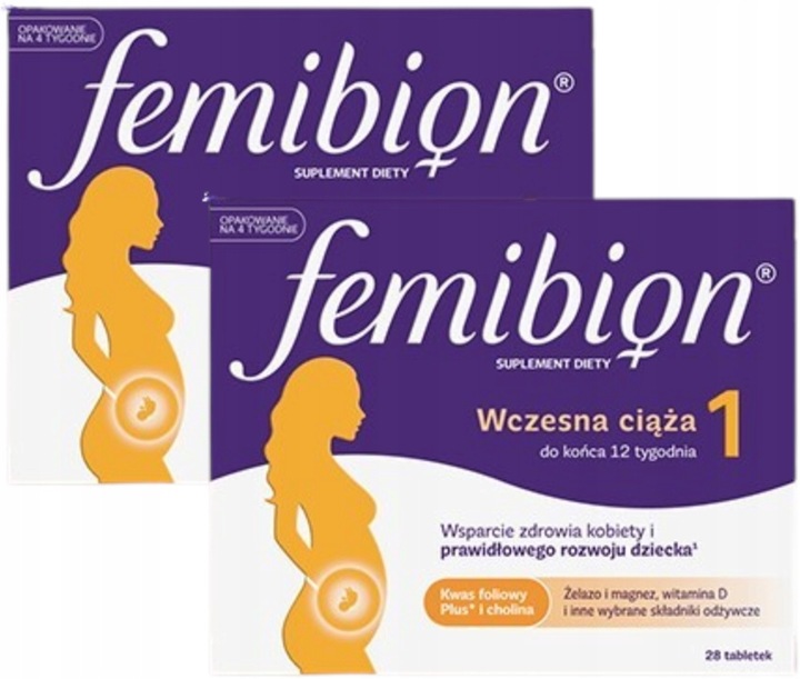 FEMIBION 1 wczesna ciąża kwas foliowy 2 x 28 tabletek