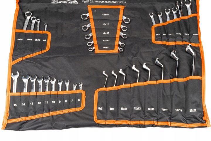 KLUCZE PŁASKO OCZKOWE 6-32 TORX ZESTAW NA PŁACHCIE PŁACHTA 47 ELEMENTY